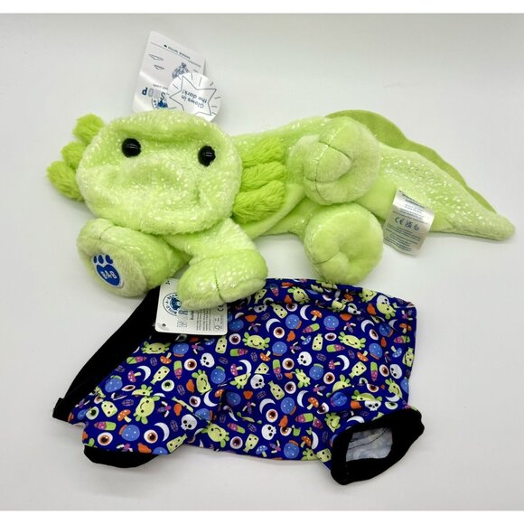 Build A Bear Axolotl Axoglowtl Halloween Glow In Dark Plush & Sleeper Unstuffed - Picture 1 of 6